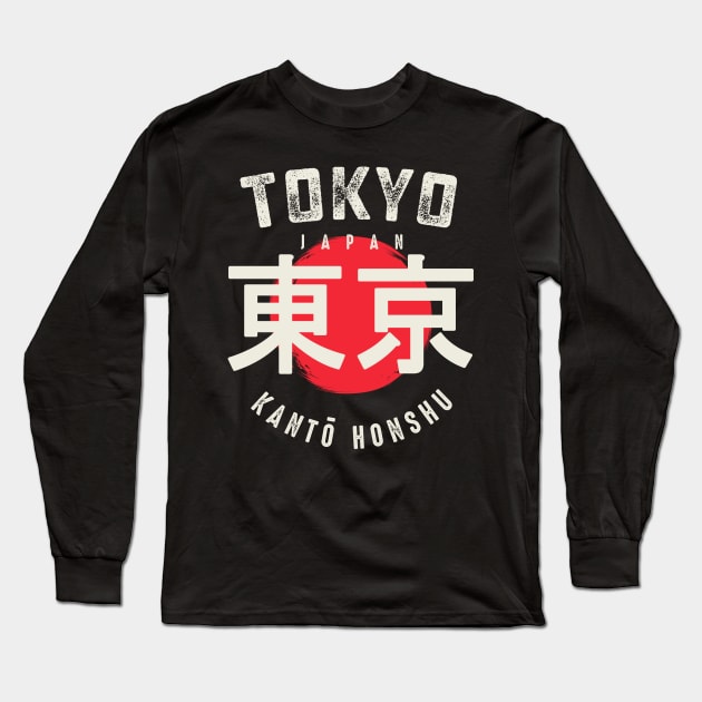 Tokyo Japan Honshu Long Sleeve T-Shirt by Designkix